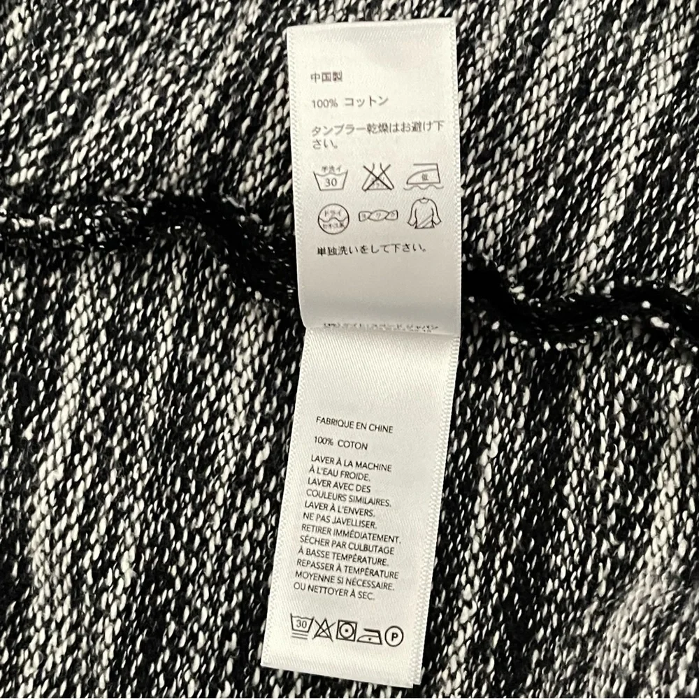 Kate Spade Saturday Black and Grey Marled Knit Hooded Vest M